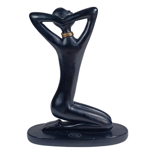 Rare Alexander Backer Chalkware Nude Black Masai Woman Art Deco Figurine MCM - Picture 2 of 8